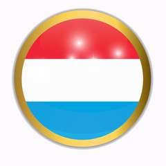 Button with flag of Luxembourg. Colorful illustration with flag for web design. Illustration with white background.