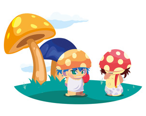 fungus elfs in the garden magic characters