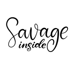 Black and white lettering vector illustration.
