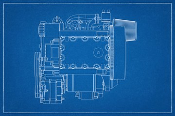 3d illustration of a combustion engine.