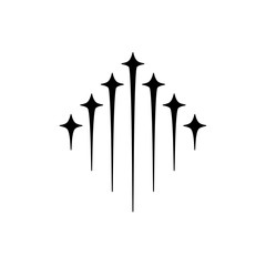 Black white star spark up logo design template