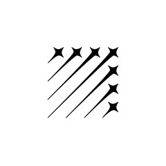 Black white star spark square logo design template