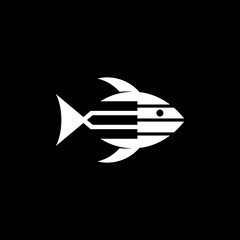 Black Music Fish logo design concept