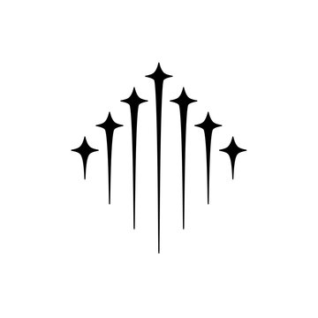 Black white star spark up logo design template