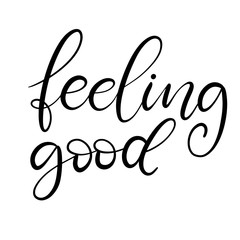 Black and white lettering vector illustration.