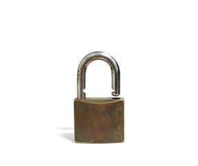 old lock isolated on white background 