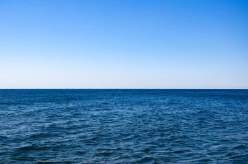 Obraz premium Seascape, view of sea horizon and blue sky