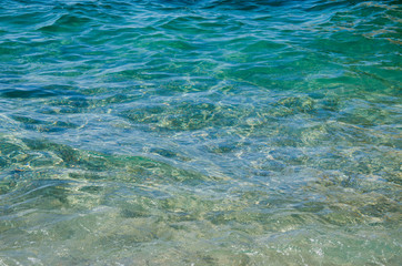 Fototapeta na wymiar Abstract sea background, ripple surface of turquoise water