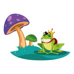 Fotobehang toad prince in garden fairytale character © djvstock