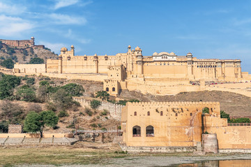 Amer, Amber, fort in Amer city near Jaipur, Rajasthan, India.