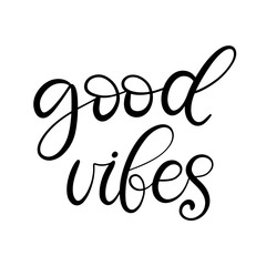 Black and white lettering vector illustration.