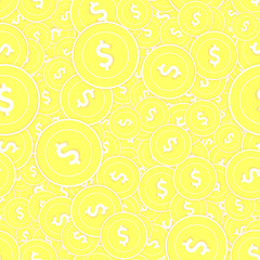 American dollar gold coins seamless pattern. Fanta
