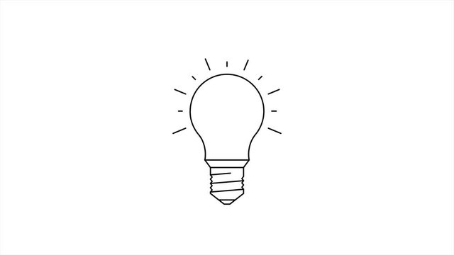 Light bulb hand drawn animation