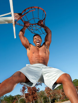 Athlete playing basketball
