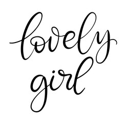 Black and white lettering vector illustration.