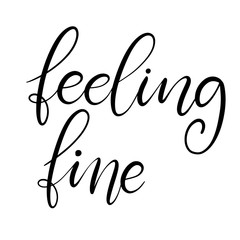 Black and white lettering vector illustration.