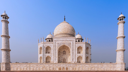 Fototapeta na wymiar View at Taj Mahal in Agra, India.
