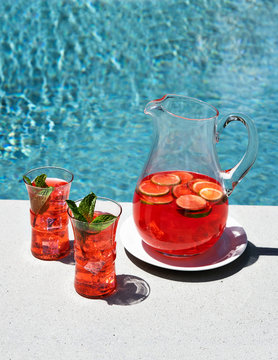 Summer drinks by the pool