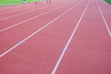 Running track in sport stadium