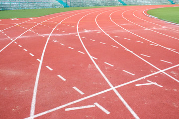 Running track in sport stadium