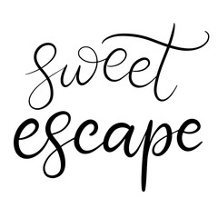 Black and white lettering vector illustration.