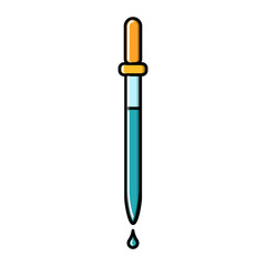 Medical pipette for instillation of drops, medication to the patient, a icon on a white background. Vector illustration