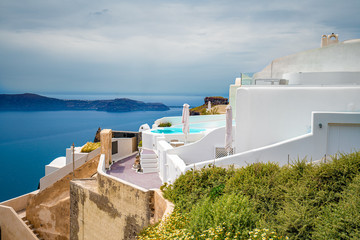 Santorini Island in Greece, one of the most beautiful travel destinations of the world. Shot at Imerovigli