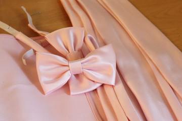 Pink satin ties