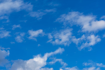 Naklejka na ściany i meble Blue sky with clouds. Blue sky with nimbostratus clouds. Blue sky with clouds background.