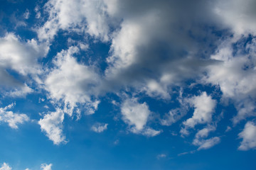 Blue sky with clouds. Blue sky with nimbostratus clouds. Blue sky with clouds background.