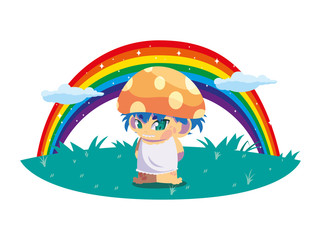 fungu elf with rainbow magic character