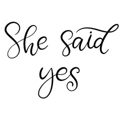 Black and white lettering vector illustration.