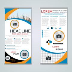 Fototapeta premium Modern roll-up business banners vector templat