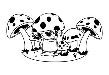 Fototapeta premium fungu elf in garden magic character