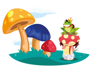 toad prince and fungu elf in garden