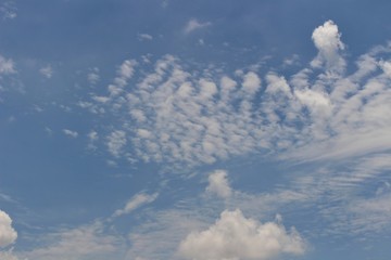  The beauty of the blue sky with white clouds