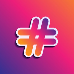 Set of icons and banners with hashtag symbol. Hash Tag Icons illustration