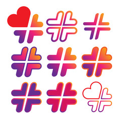 Set of icons with hashtag symbol for your design.