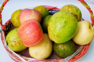 Fruits in the woven basket