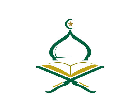 Premium Vector | Art illustration design icon logo with silhouette concept  symbol of allah calligraphy