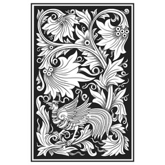 carved openwork pattern flower illustration. indonesia motif. Pattern suitable for laser cutting, plotter cutting or printing - Vector