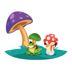 toad prince and fungu elf in garden