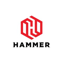 Monogram initial H logo. Vector illustration. Strong logo design