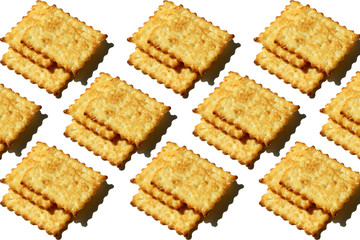 french cracker. pattern on a white background. insulated biscuits