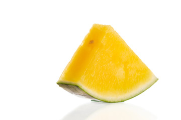 Yellow watermelon on white background