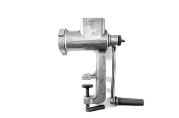 manual meat grinder isolated on white background