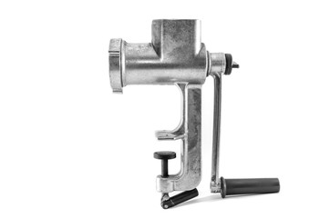 manual meat grinder isolated on white background