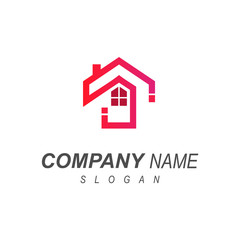 house building logo and initials letter S