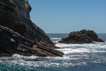 Waves, pier and sky