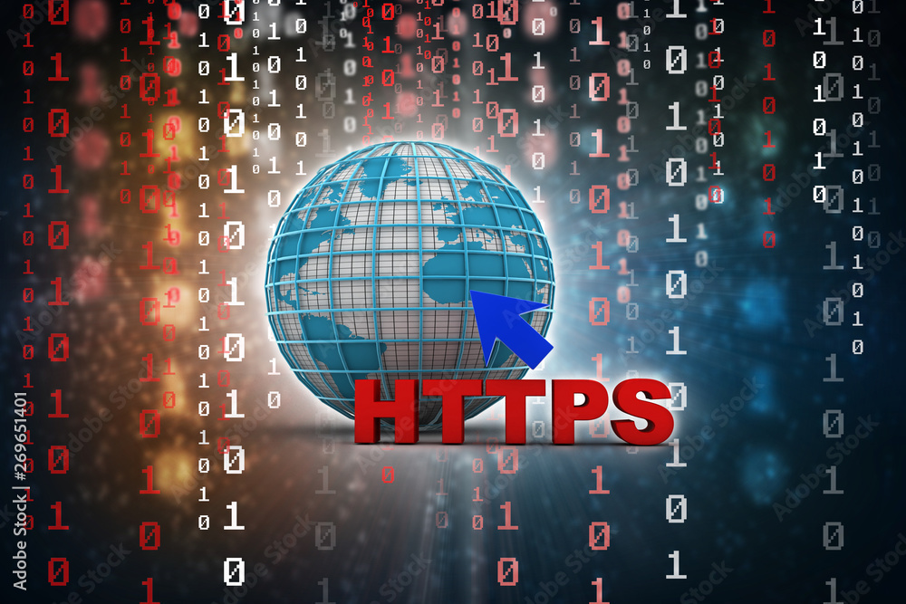 Poster 3d illustration network community concept . globe with http sign